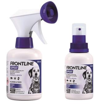 Frontline spray -- Trusted protection for dogs and cats against fleas and ticks.