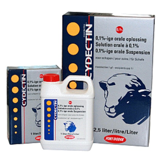Cydectin 0,1% Oral. --- Para tratar y controlar gusanos gastrointestinales adultos e inmaduros y gusanos pulmonares adultos en ovejas y corderos.