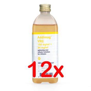 Addimag 500ml. -- Infusión es un líquido de infusión estéril y libre de pirógenos contra la fiebre de la leche y la enfermedad de la cabeza en el ganado vacuno.