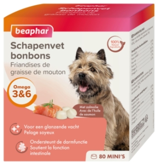 Beaphar Sheep Fat Bonbons MINI 245gr.. Rich in vitamins, minerals and trace elements, for skin & coat