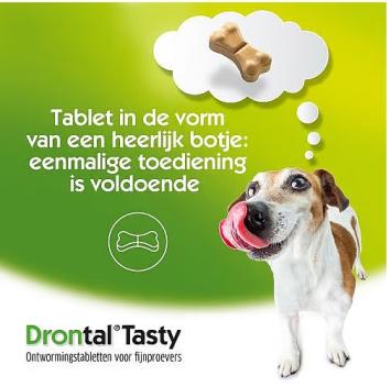 Drontal Tasty Deworming Dog 10 kilos.     Broad-spectrum anthelmintic for dogs.