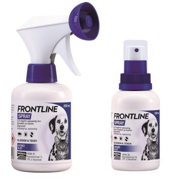 Frontline spray -- Trusted protection for dogs and cats against fleas and ticks.