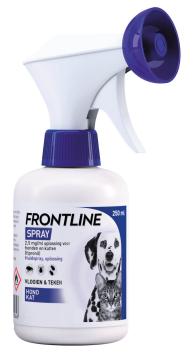 Frontline spray -- Trusted protection for dogs and cats against fleas and ticks.
