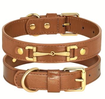 Collier pour chien Mors. --- Joli collier en cuir PU avec mors de cheval, 4 couleurs et 2 tailles.