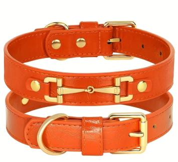 Collier pour chien Mors. --- Joli collier en cuir PU avec mors de cheval, 4 couleurs et 2 tailles.