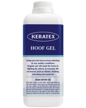 Keratex Hoof Gel.   Forma uno strato protettivo, impermeabile e traspirante sopra lo zoccolo.