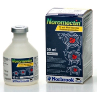 Noromectin Injectable. --- Pour le traitement des bovins non allaitants et des porcs  contre les parasites internes et externes.