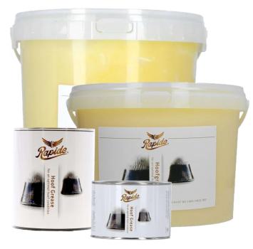 Rapide Hoof Grease. --- Based on natural mineral oils, laurel and petroleum jelly.