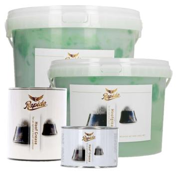 Rapide Hoof Grease. --- Based on natural mineral oils, laurel and petroleum jelly.