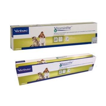 Virbac Vitaminthe Perro y Gato 25ml. --- Pasta antihelmíntica de amplio espectro y es eficaz contra ascárides, tricocéfalos, anquilostomas y tenias en perro y gato